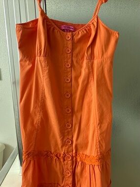 Betsey Johnson Orange Button-Front Top